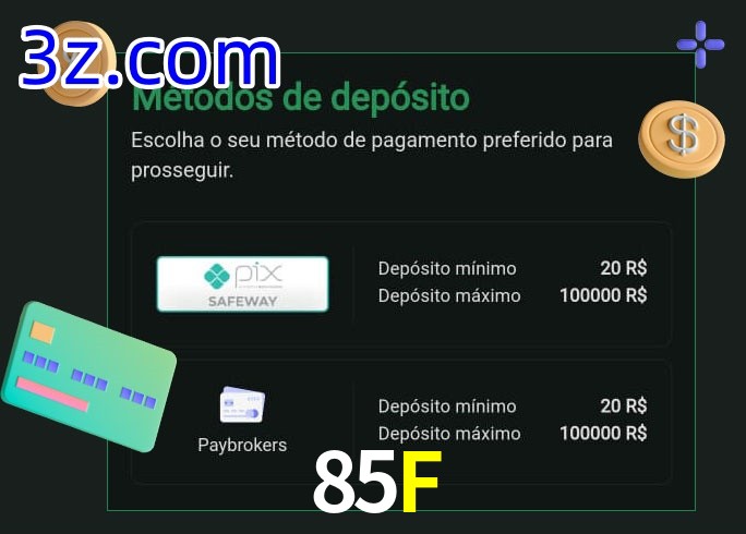 O cassino 85F oferece uma grande variedade de métodos de pagamento